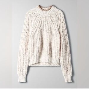 Wilfred Aritizia Mock Neck Cotton Sweater in cream size medium chunky sweater